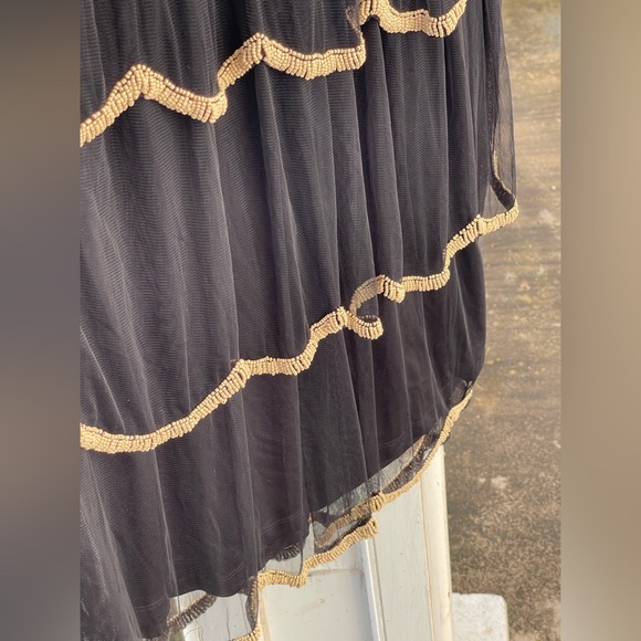 Monique Leshman Y2K Deadstock Sophia Peter Pan Mesh Beaded Layered Twee Dress - Picture 4 of 8